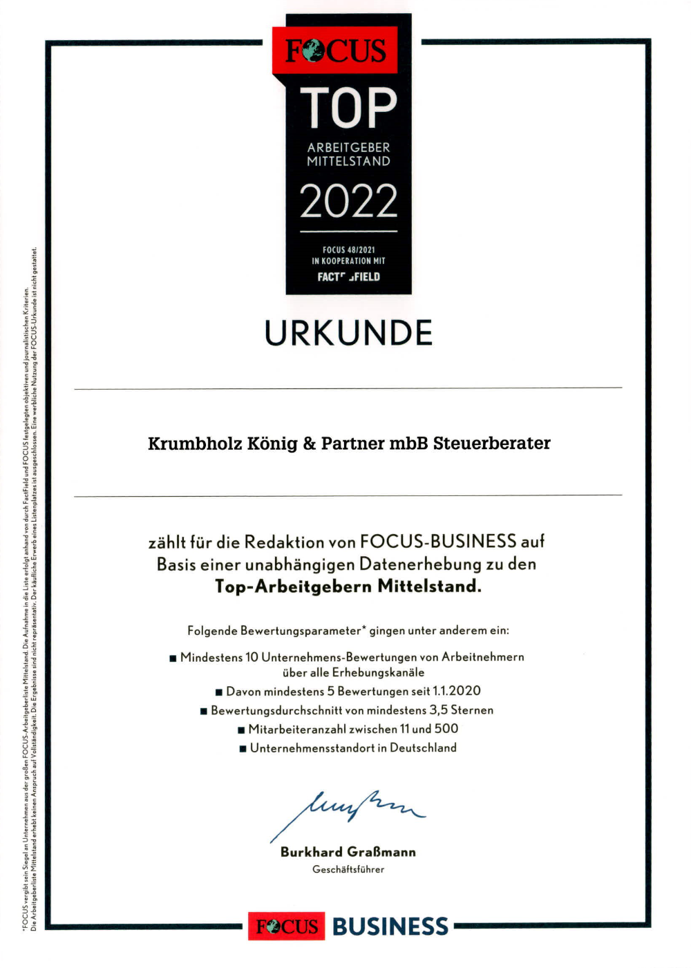 Grafik: Urkunde TOP-Arbeitgeber Mittelstand 2022 - 